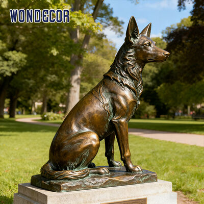 Large Modern Bronze Dog Sculpture for Outdoor Park Landscape
