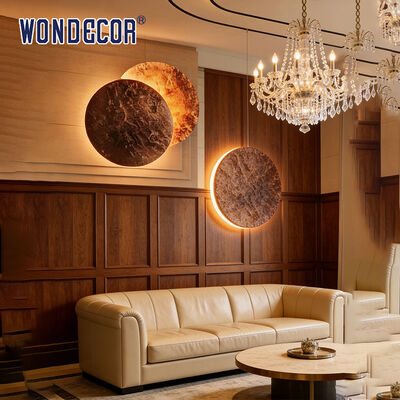 Modern Dual Metal Disc Wall Art Light Luxury LED Sconce for Living Room Bedroom Decor