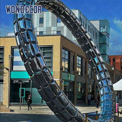 Custom Ring Mirror Polished Ring Stainless Steel Sculpture Modern Outdoor Sculpture