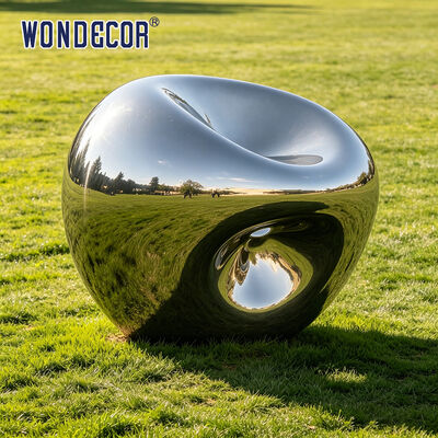 Large Mirror Polished Stainless Steel Concave Water Drop Sculpture Outdoor Park Modern Abstract Landscape Landmark Decorative Statue