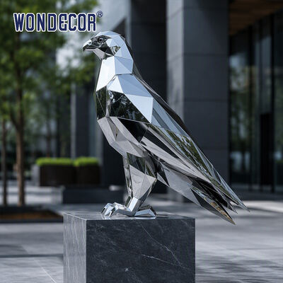 Large Mirror Stainless Steel Geometric Faceted Eagle Sculpture for Office Building & Commercial Plaza Landscape