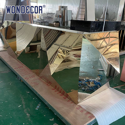 Triangle metal white marble bar counter