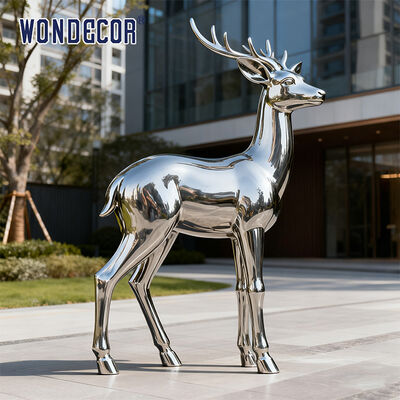 Outdoor Garden Large-Scale Metal Animal Stag Stainless Steel Sculpture
