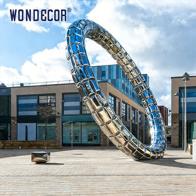 Custom Ring Mirror Polished Ring Stainless Steel Sculpture Modern Outdoor Sculpture