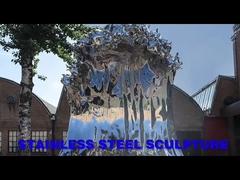 IS Gietend van de het Metaalgolf van het Roestvrij staalbeeldhouwwerk Beeldhouwwerk 250cm benieuwd